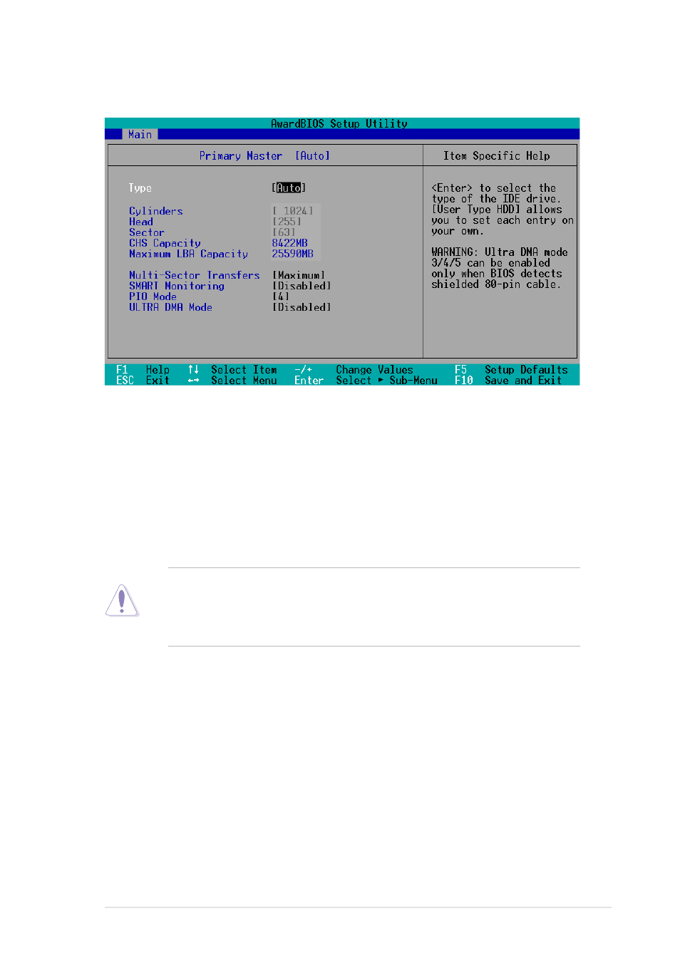1 primary and secondary master/slave | Asus A7V266-M User Manual | Page 65 / 116