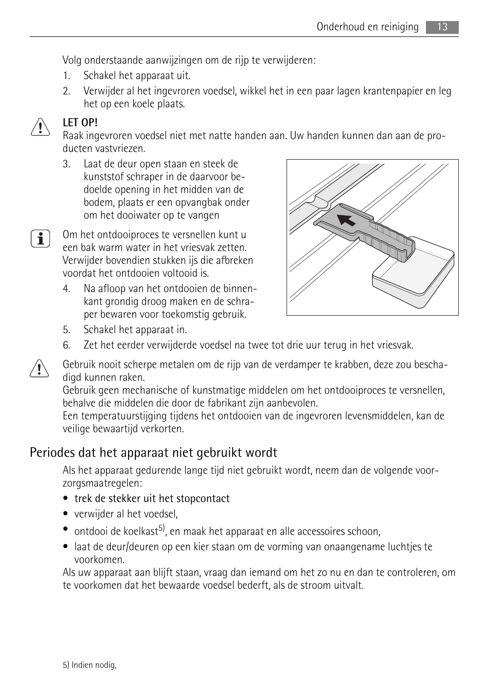 Periodes dat het apparaat niet gebruikt wordt | AEG AGN81800F0 User Manual | Page 13 / 104
