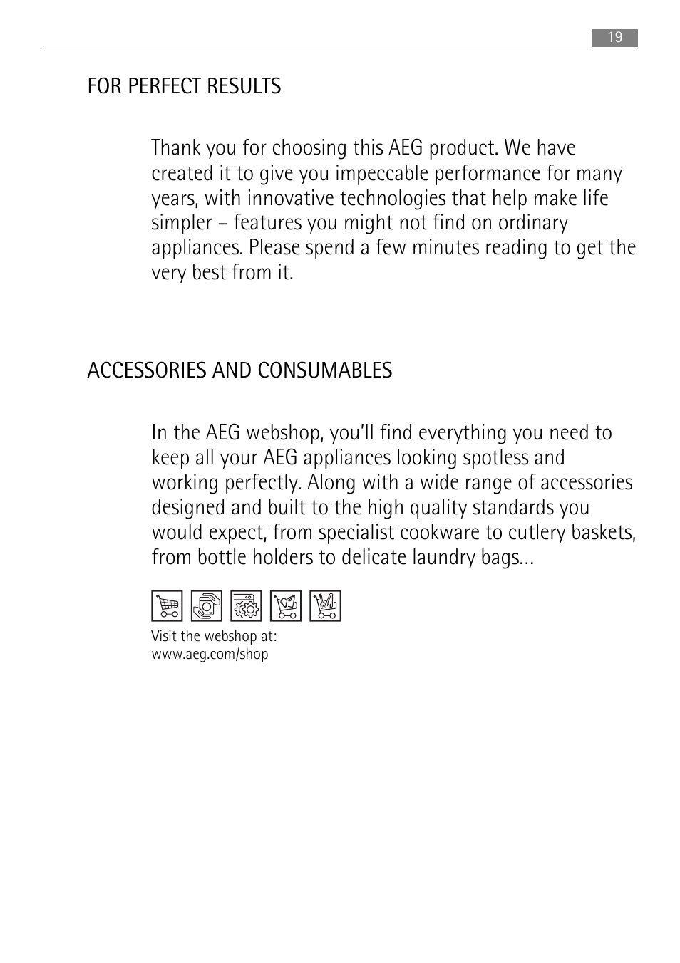 AEG AGN81800F0 User Manual | Page 19 / 104