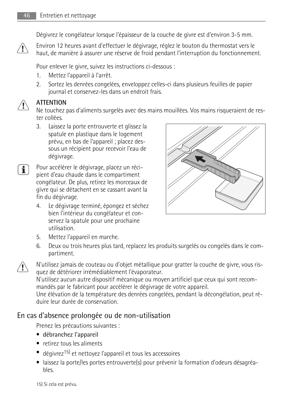 En cas d'absence prolongée ou de non-utilisation | AEG AGN81800F0 User Manual | Page 46 / 104