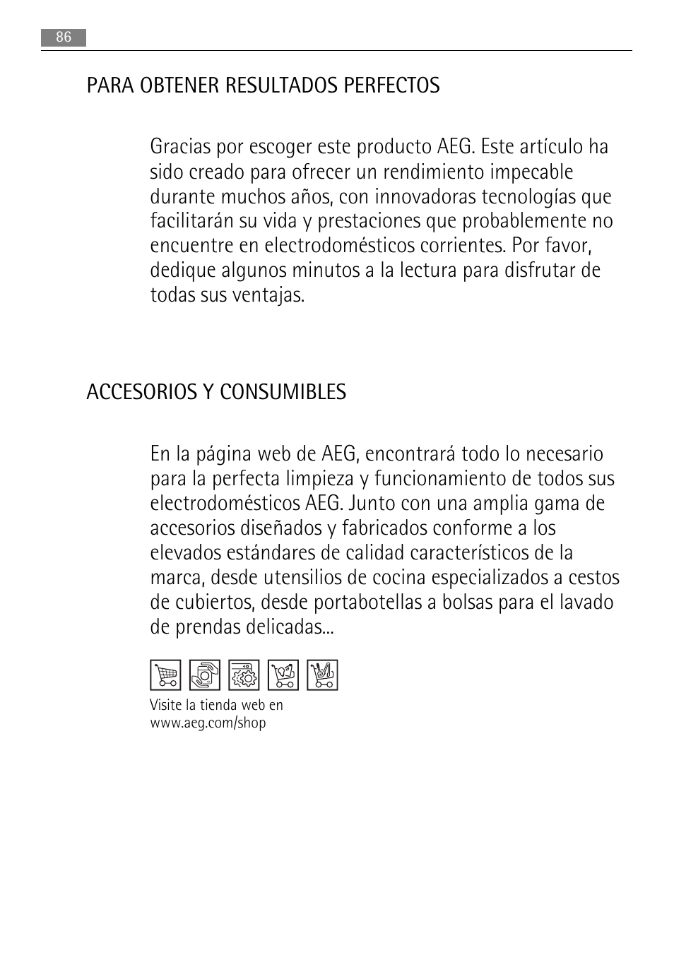 AEG AGN81800F0 User Manual | Page 86 / 104