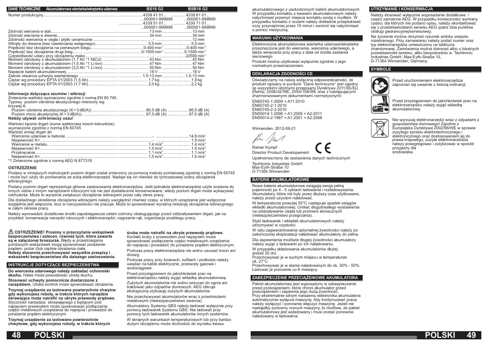 Polski | AEG BS 18 G User Manual | Page 25 / 37