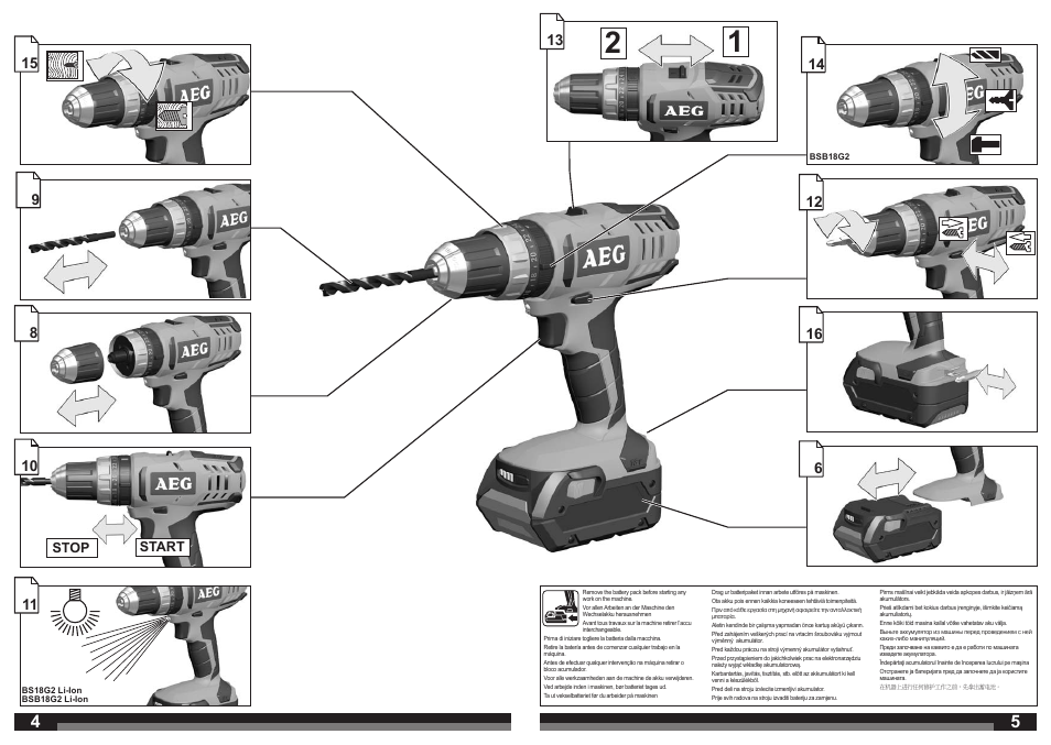 AEG BS 18 G User Manual | Page 3 / 37