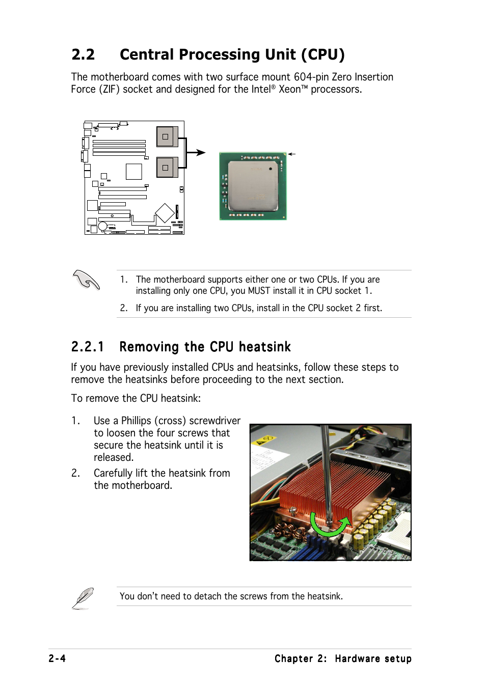 2 central processing unit (cpu) | Asus AP1600R-E2 User Manual | Page 20 / 96