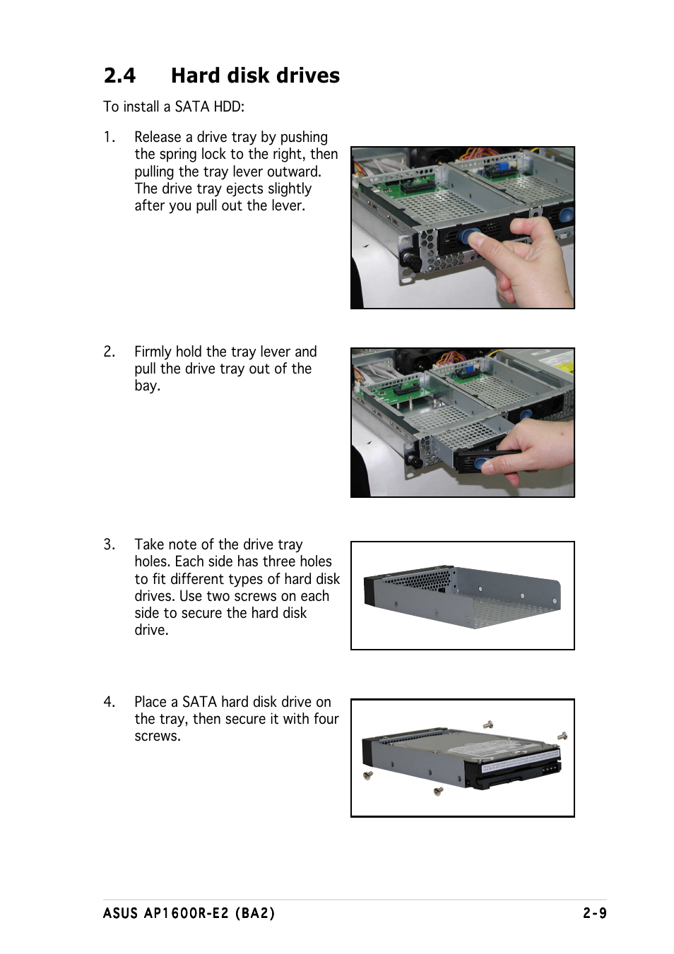 4 hard disk drives | Asus AP1600R-E2 User Manual | Page 25 / 96