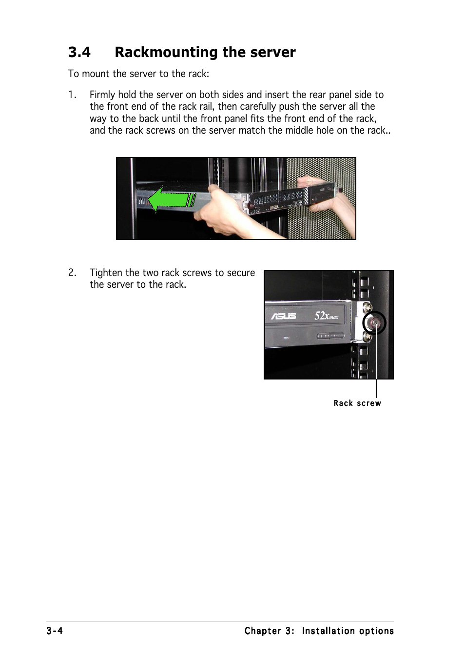 4 rackmounting the server | Asus AP1600R-E2 User Manual | Page 42 / 96