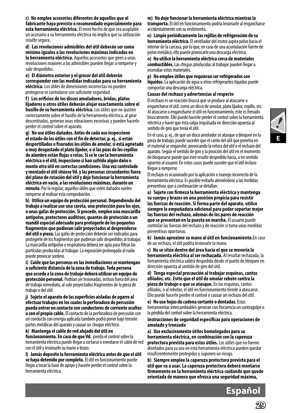 Deutsch, Español | AEG WS 24-180 User Manual | Page 31 / 126