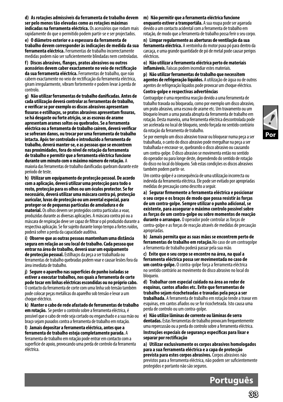 Deutsch, Português | AEG WS 24-180 User Manual | Page 35 / 126