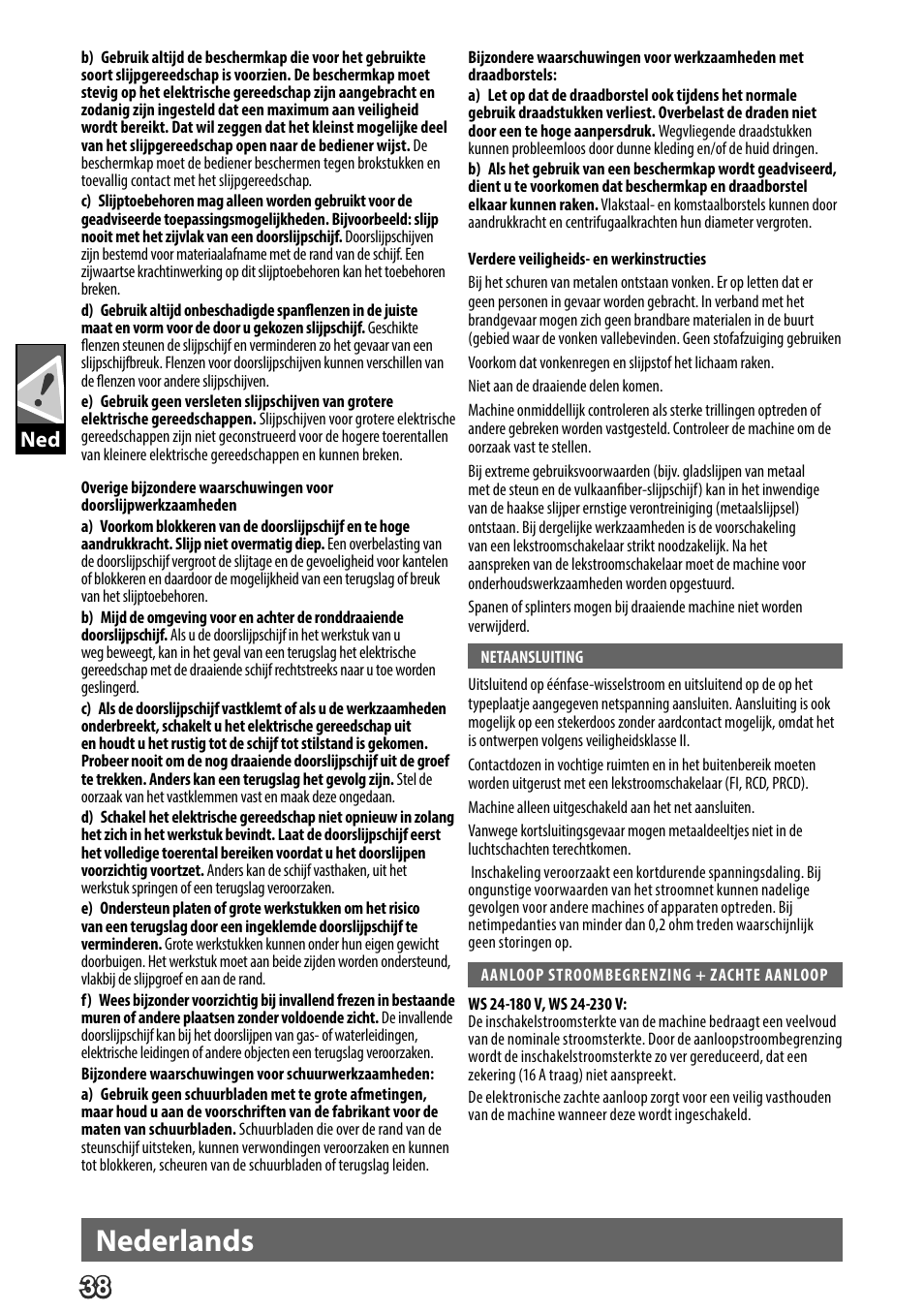 Deutsch, Nederlands | AEG WS 24-180 User Manual | Page 40 / 126