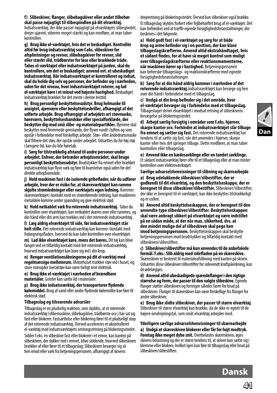 Deutsch, Dansk | AEG WS 24-180 User Manual | Page 43 / 126