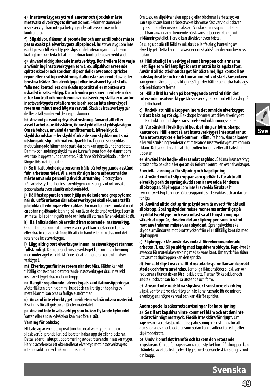 Deutsch, Svenska | AEG WS 24-180 User Manual | Page 51 / 126