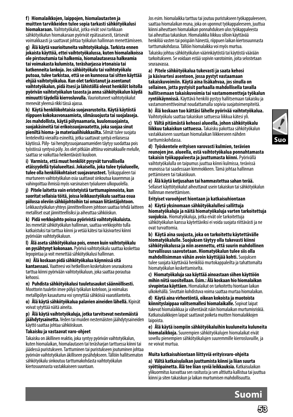 Deutsch, Suomi | AEG WS 24-180 User Manual | Page 55 / 126