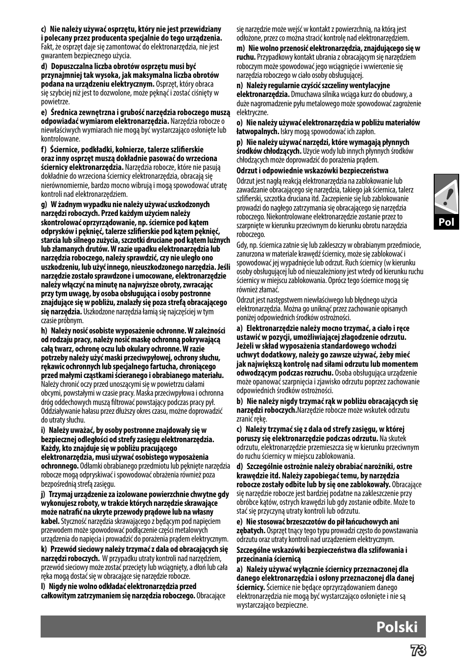 Deutsch, Polski | AEG WS 24-180 User Manual | Page 75 / 126
