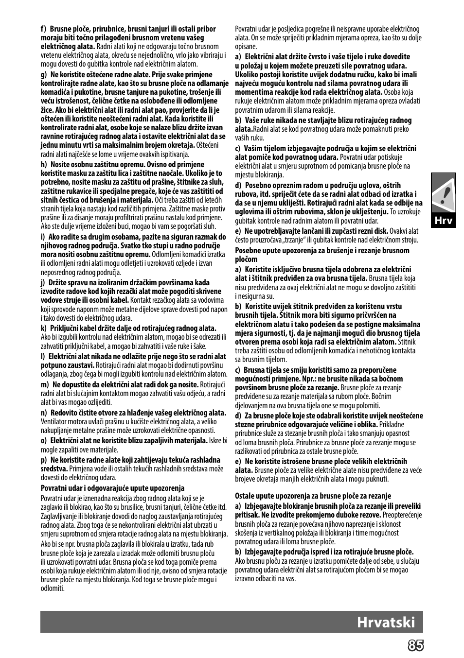 Deutsch, Hrvatski | AEG WS 24-180 User Manual | Page 87 / 126
