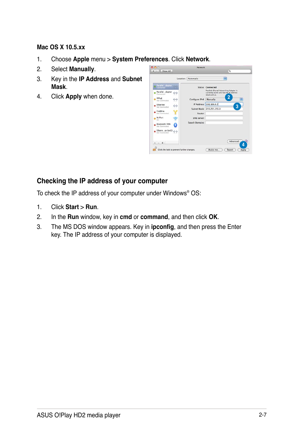 Checking the ip address of your computer | Asus O!PLAY HD2 E5763 User Manual | Page 31 / 76