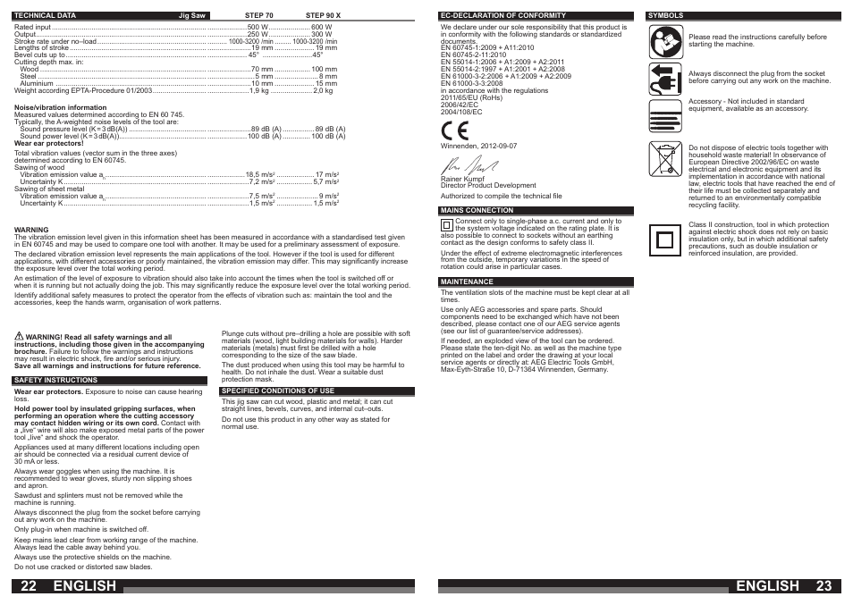 English | AEG STEP 90 x User Manual | Page 12 / 41