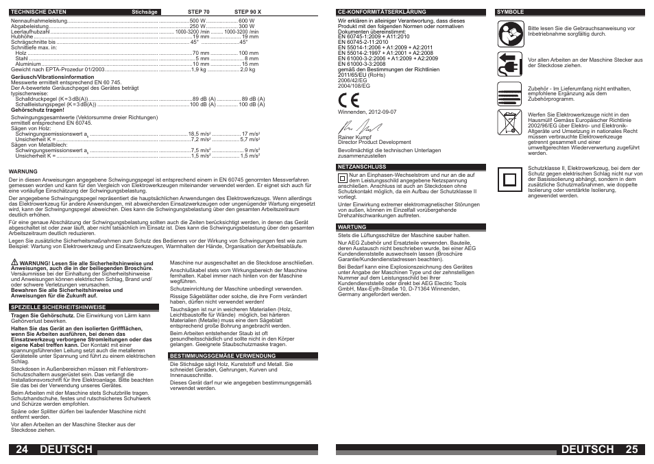 Deutsch | AEG STEP 90 x User Manual | Page 13 / 41