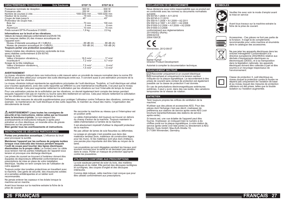 Français | AEG STEP 90 x User Manual | Page 14 / 41
