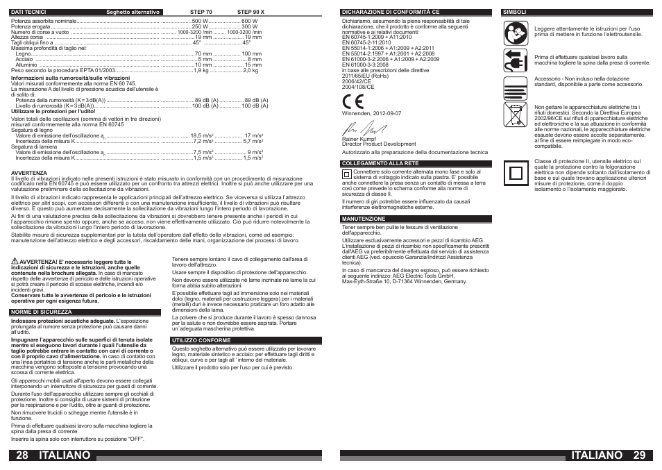 Italiano | AEG STEP 90 x User Manual | Page 15 / 41