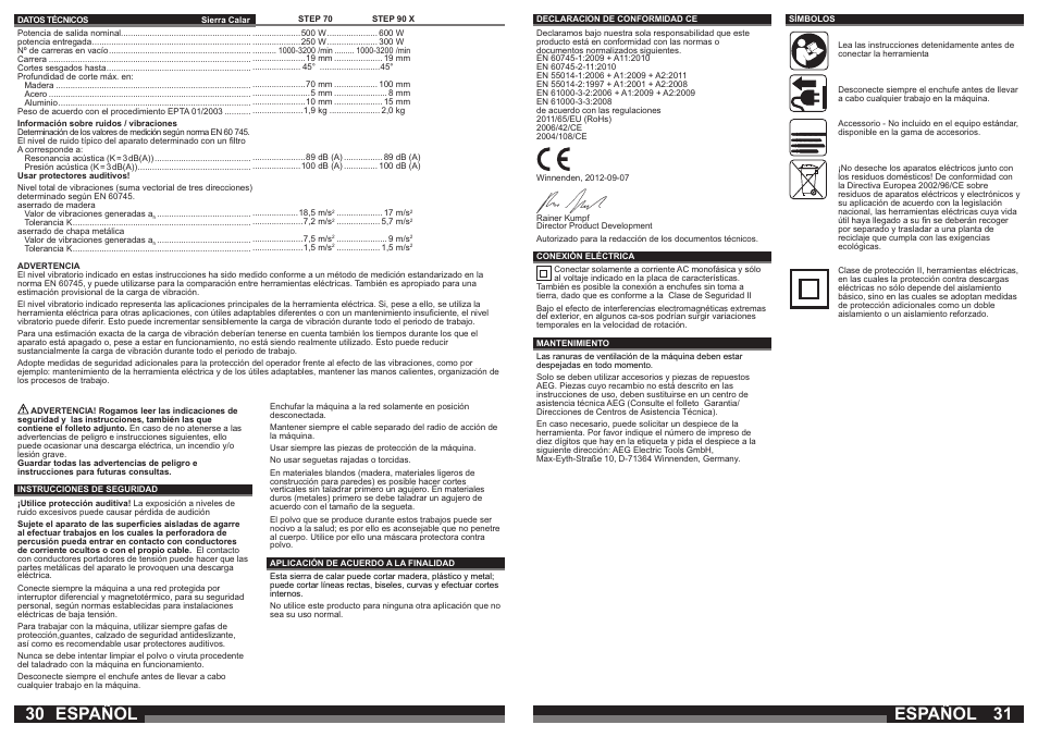 Español | AEG STEP 90 x User Manual | Page 16 / 41