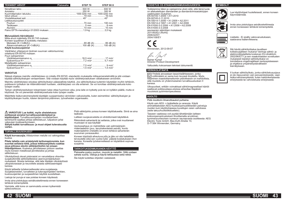 Suomi | AEG STEP 90 x User Manual | Page 22 / 41