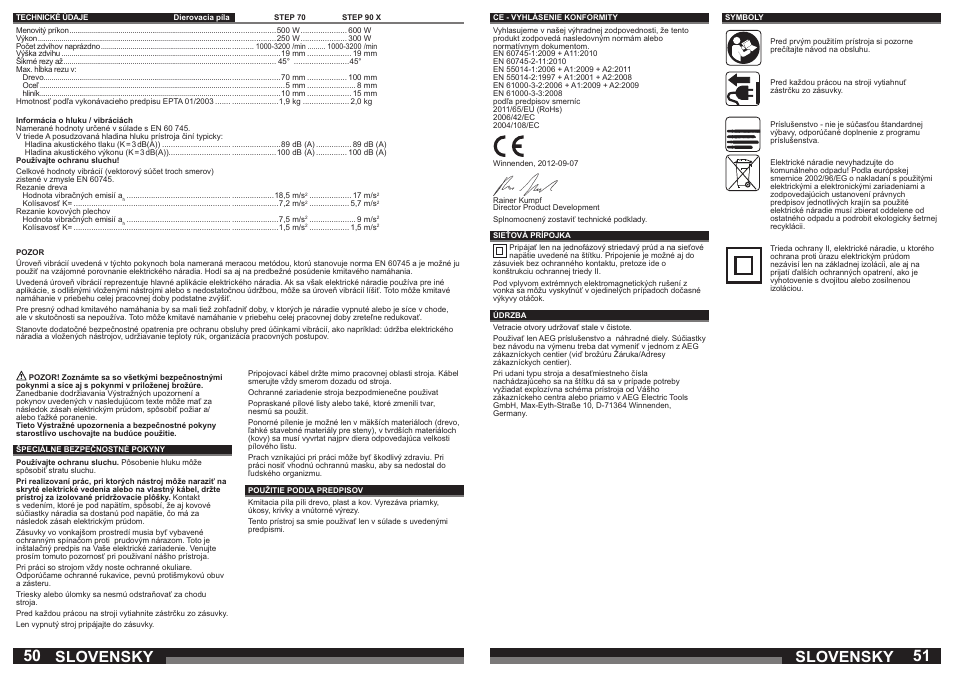 Slovensky | AEG STEP 90 x User Manual | Page 26 / 41