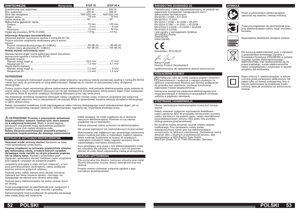 Polski | AEG STEP 90 x User Manual | Page 27 / 41