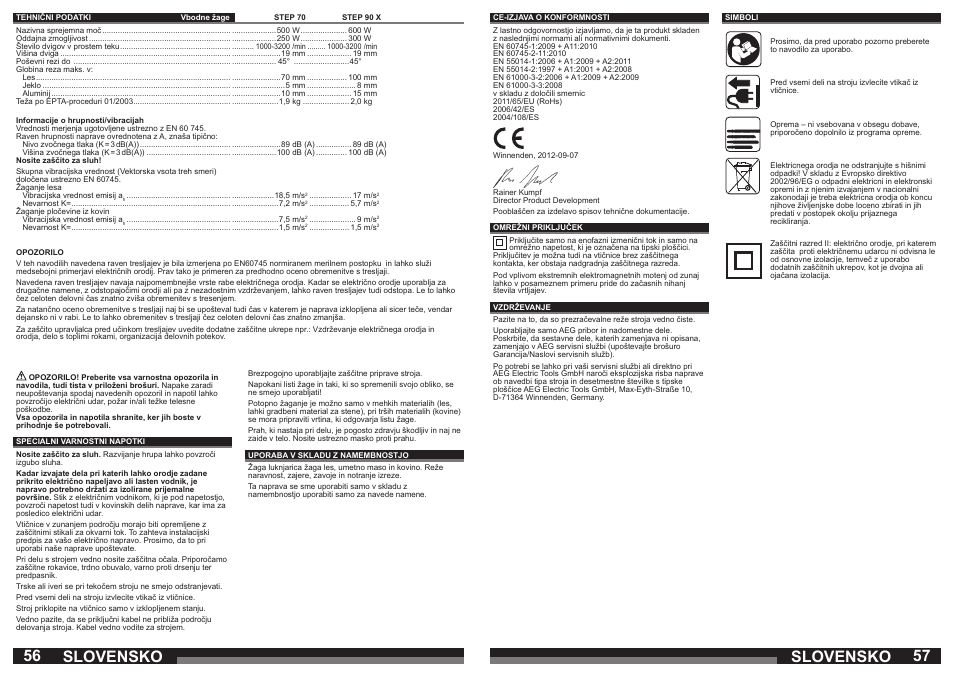 Slovensko | AEG STEP 90 x User Manual | Page 29 / 41