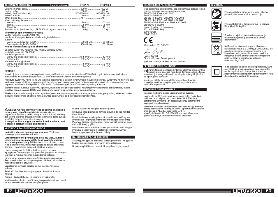 Lietuviškai | AEG STEP 90 x User Manual | Page 32 / 41