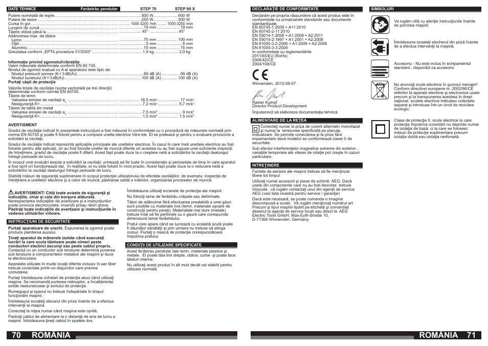 România | AEG STEP 90 x User Manual | Page 36 / 41