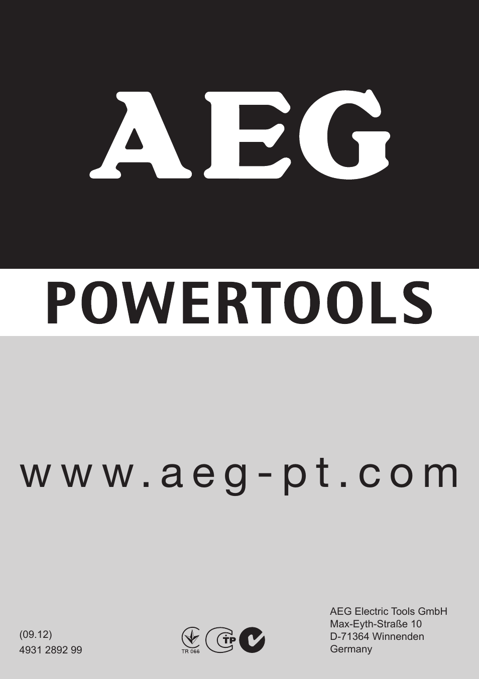 W w w . a e g - p t . c o m | AEG EX 150 E User Manual | Page 37 / 37