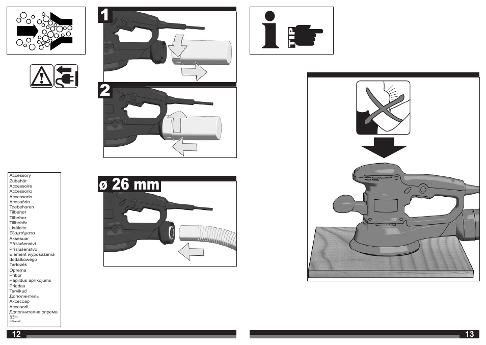 12 ø 26 mm | AEG EX 150 E User Manual | Page 7 / 37