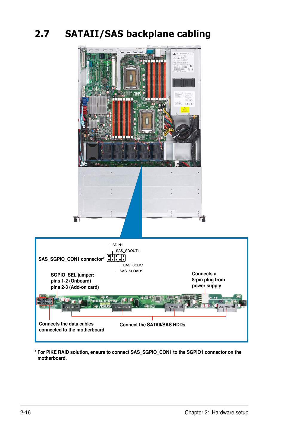 7 sataii/sas backplane cabling, Sataii/sas backplane cabling -16 | Asus RS500A-E6/PS4 User Manual | Page 34 / 116