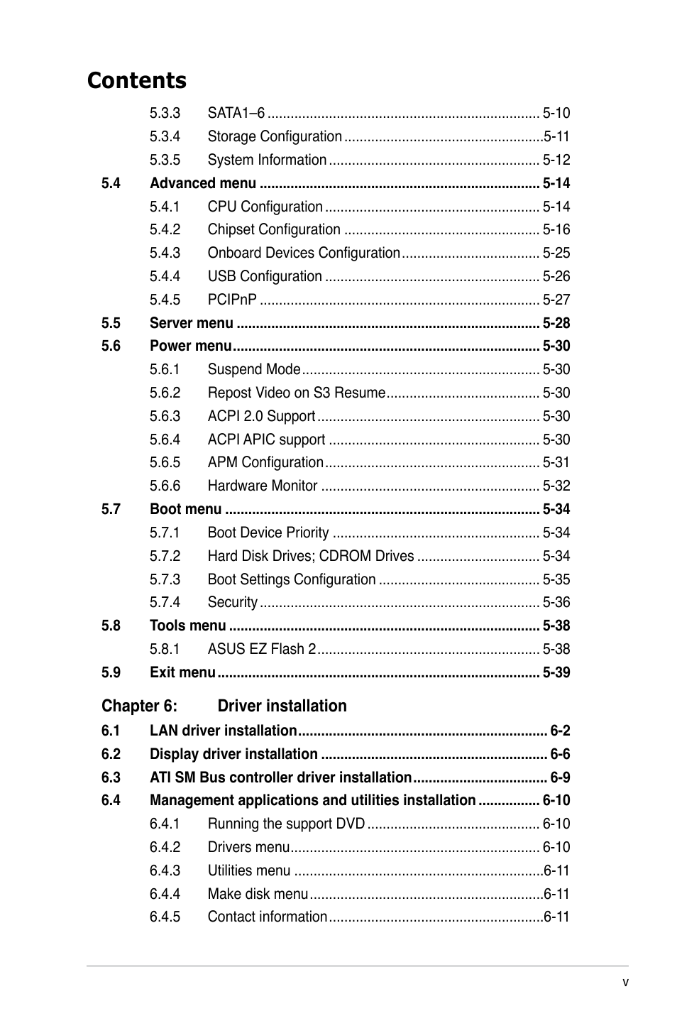 Asus RS500A-E6/PS4 User Manual | Page 5 / 116