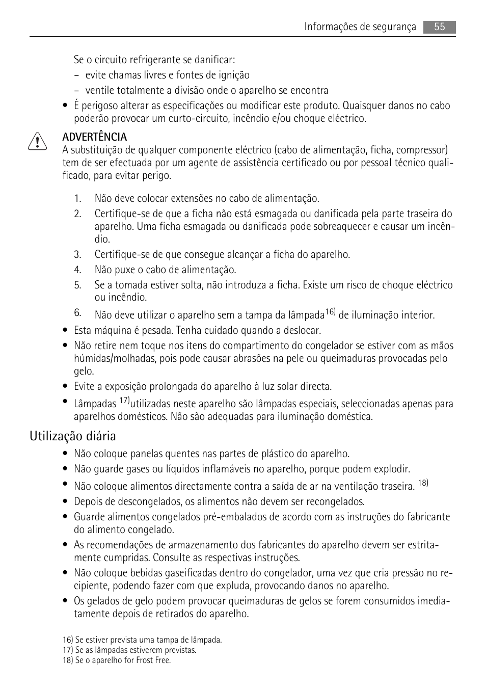 Utilização diária | AEG AGN71200F0 User Manual | Page 55 / 88