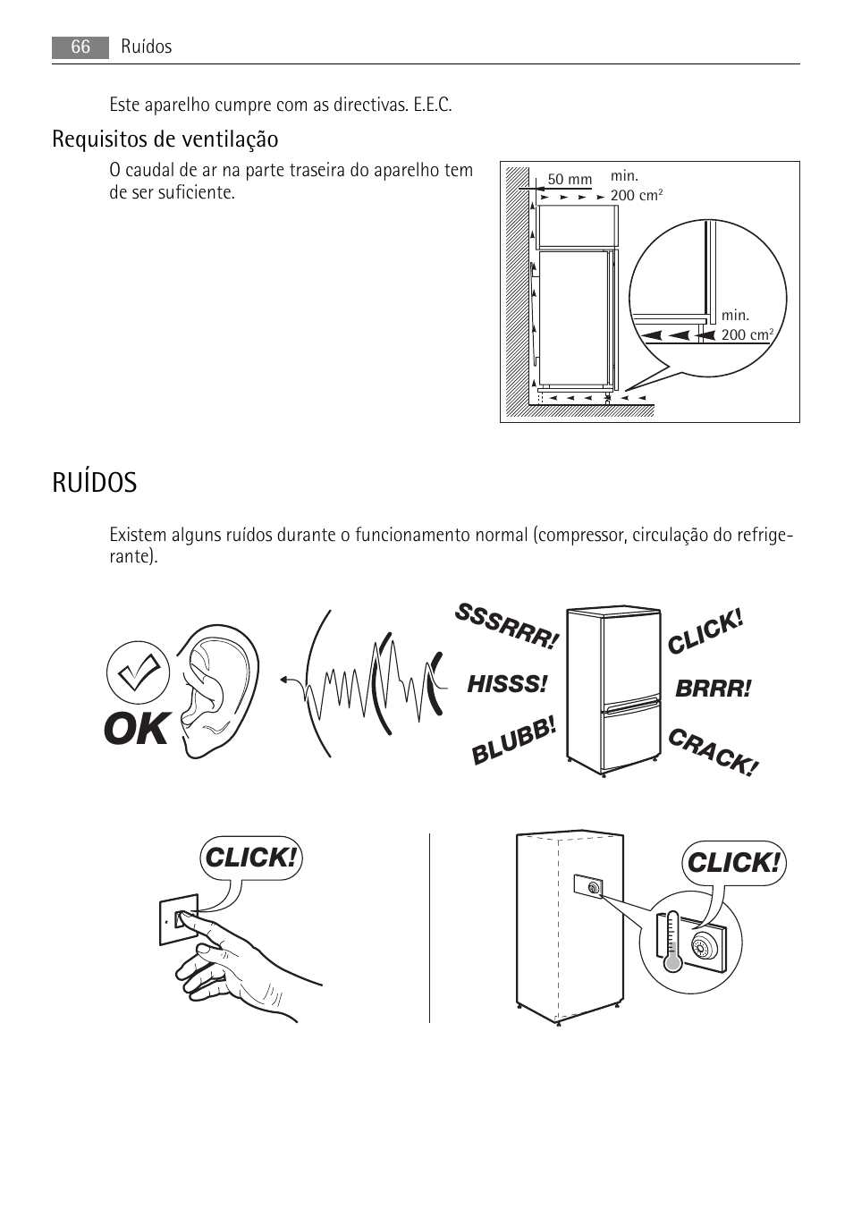 Ruídos, Click | AEG AGN71200F0 User Manual | Page 66 / 88