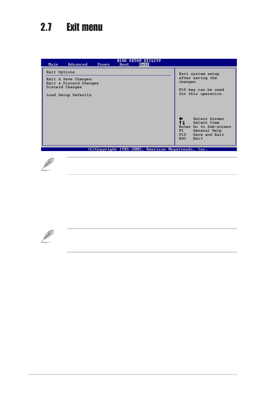 7 exit menu | Asus P4S800D-X User Manual | Page 58 / 64