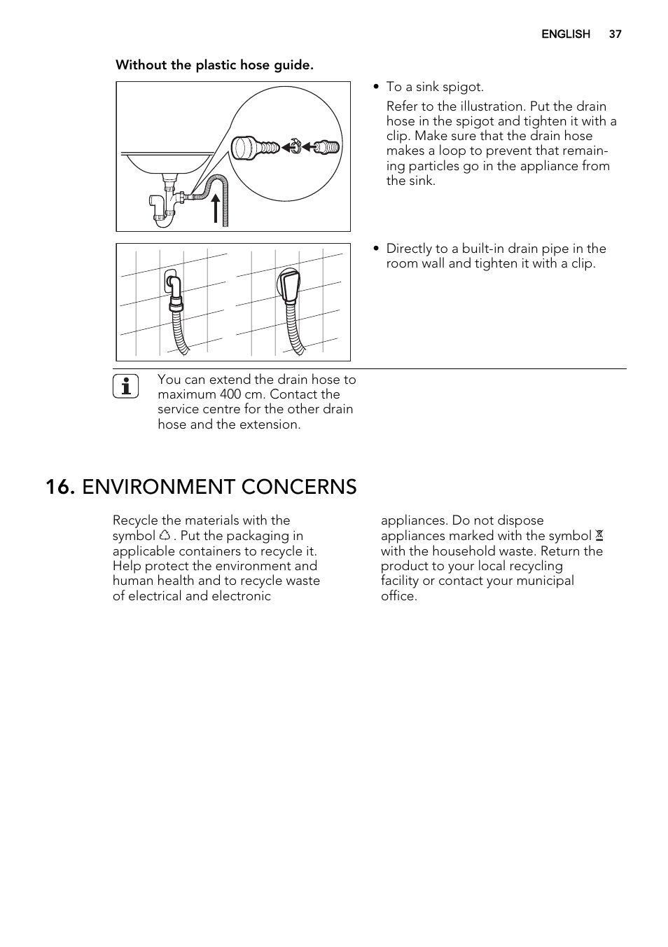 Environment concerns | AEG L75670WD User Manual | Page 37 / 76