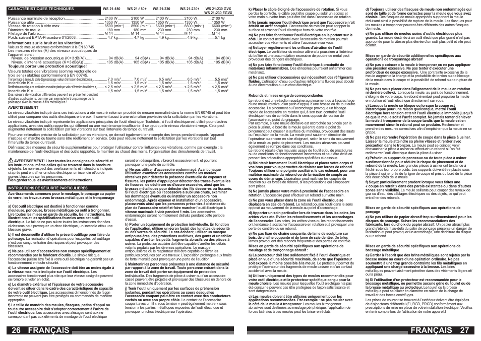 Français | AEG WS 21-230 User Manual | Page 14 / 31