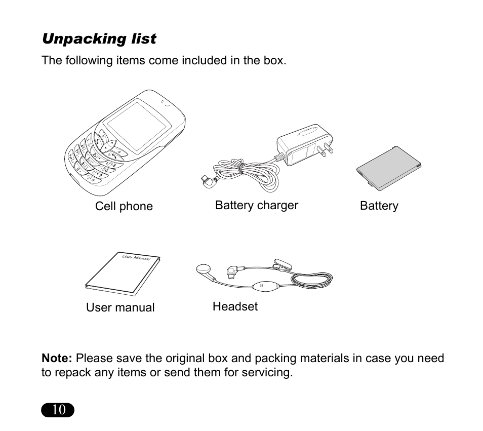 Unpacking list, 10 unpacking list | Asus V55 User Manual | Page 10 / 102