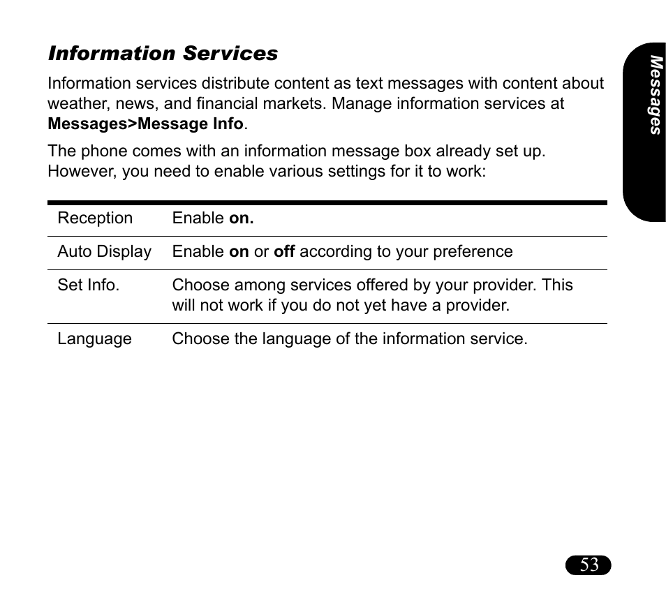 Information services, 53 information services | Asus V55 User Manual | Page 53 / 102