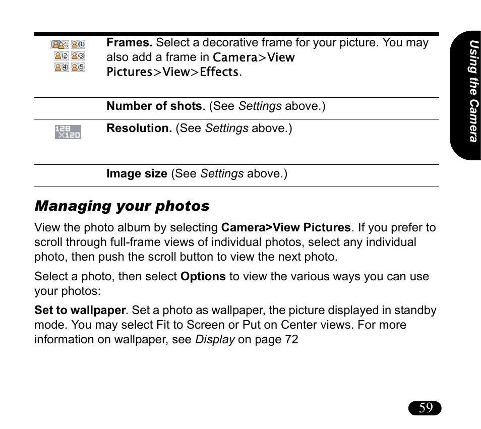 Managing your photos, 59 managing your photos | Asus V55 User Manual | Page 59 / 102