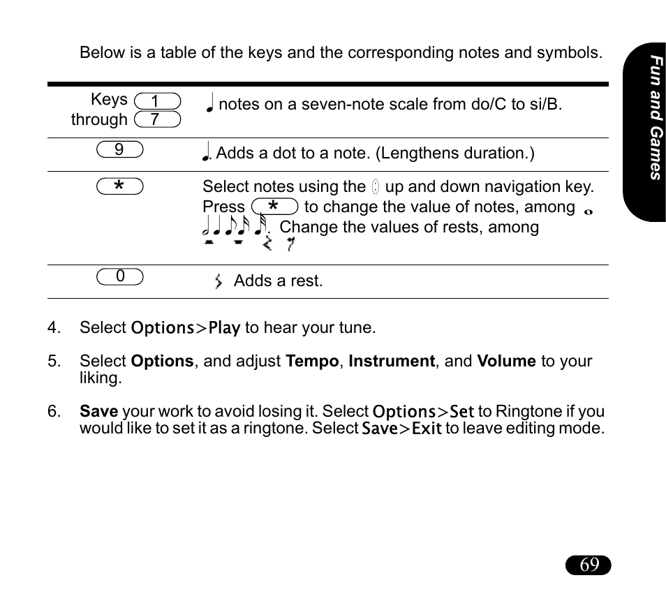 Select options>play to hear your tune | Asus V55 User Manual | Page 69 / 102