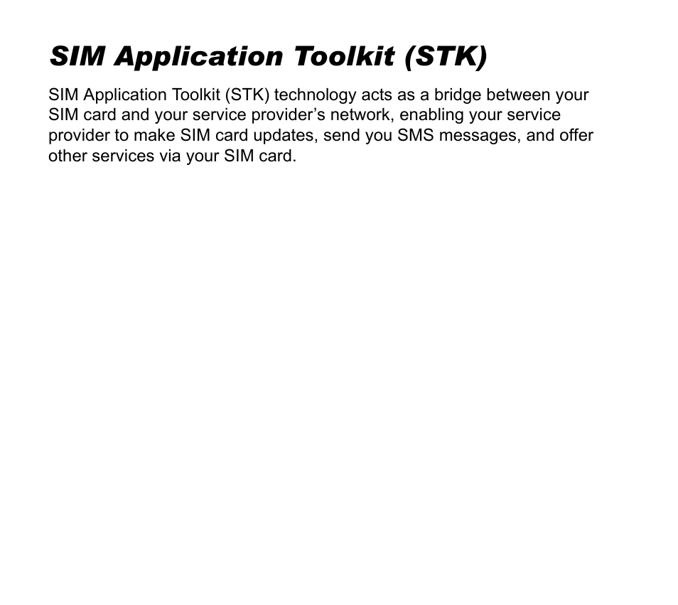 Sim application toolkit (stk) | Asus V55 User Manual | Page 87 / 102