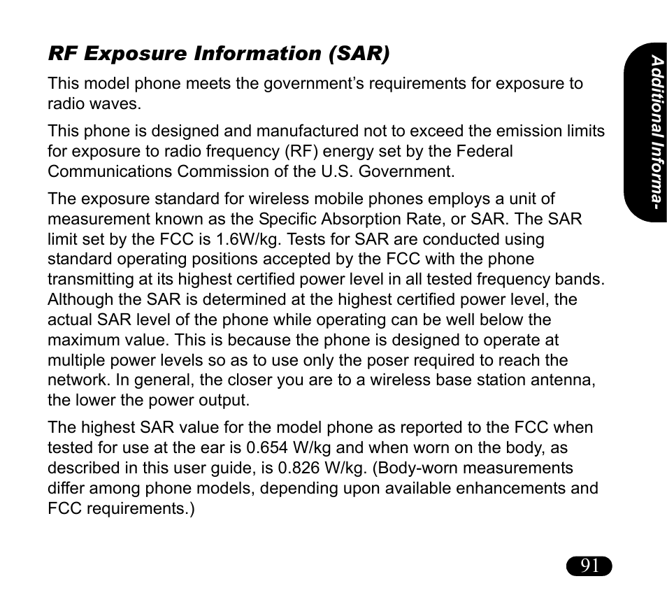 Rf exposure information (sar) | Asus V55 User Manual | Page 91 / 102