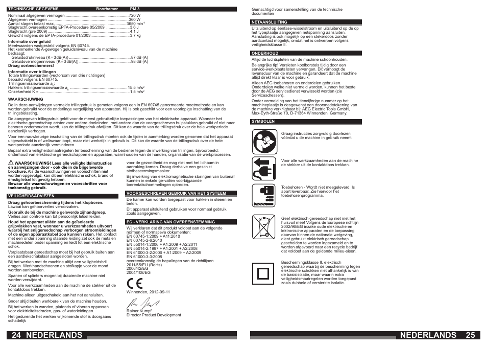 Nederlands | AEG PM 3 User Manual | Page 13 / 35