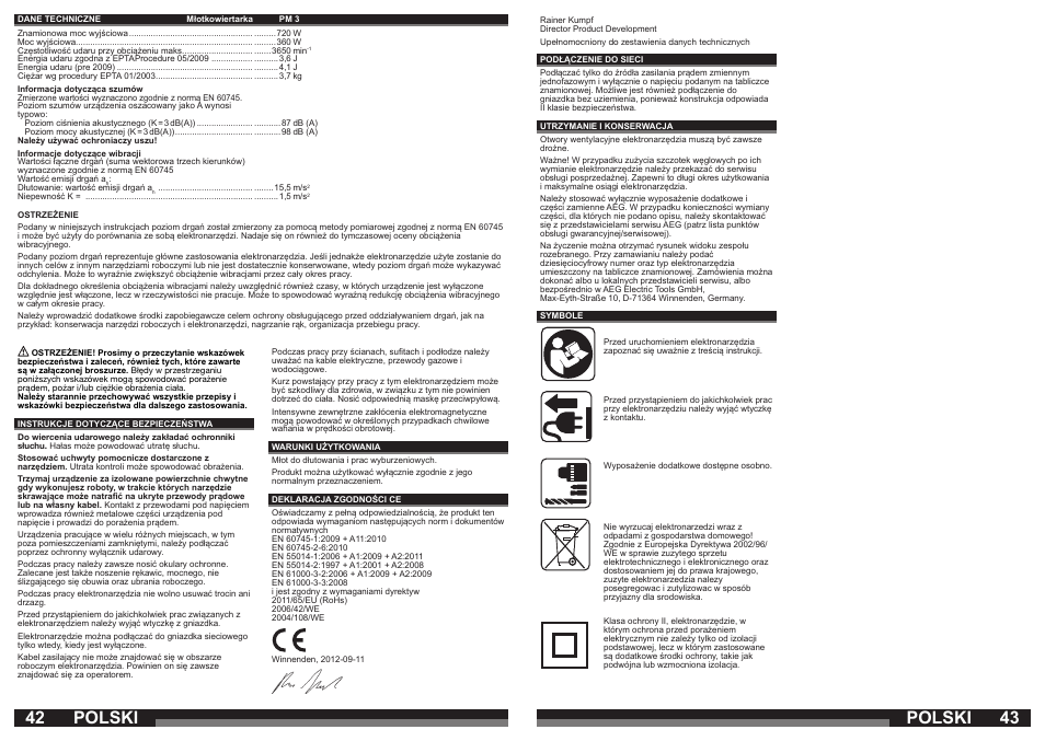 Polski | AEG PM 3 User Manual | Page 22 / 35