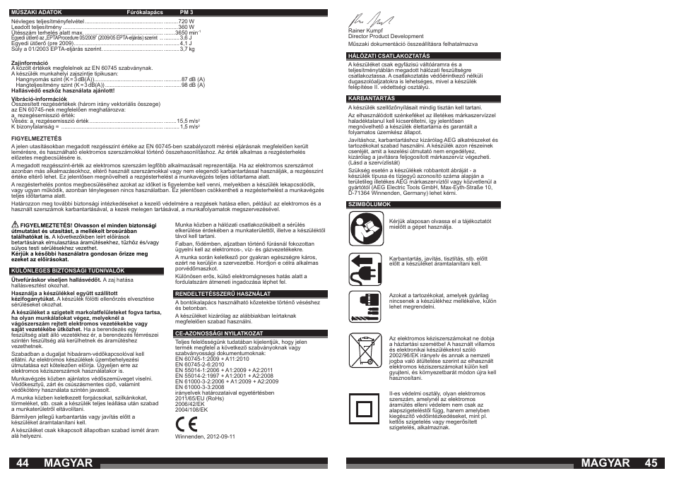 Magyar | AEG PM 3 User Manual | Page 23 / 35