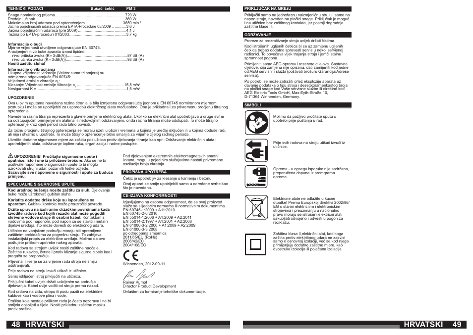 Hrvatski | AEG PM 3 User Manual | Page 25 / 35