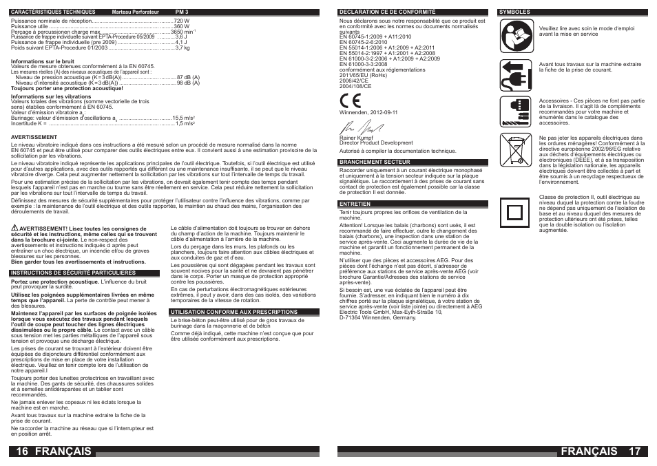 Français | AEG PM 3 User Manual | Page 9 / 35